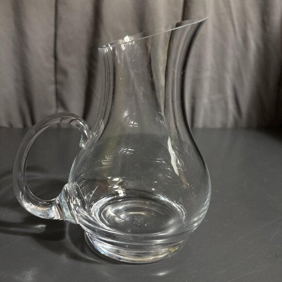 Vintage 1980s LENOX CRYSTAL Clear Glass 6x4 Pitcher TINY LIP CHIP - Picture 14 of 15